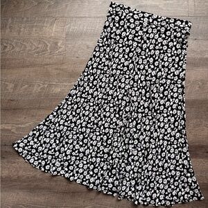 Zara Floral A-line Maxi Skirt